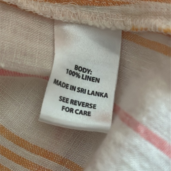 Spartina 449 Womens Striped Long Sleeve Linen Button Down Top Size XS Coastal - Picture 5 of 6